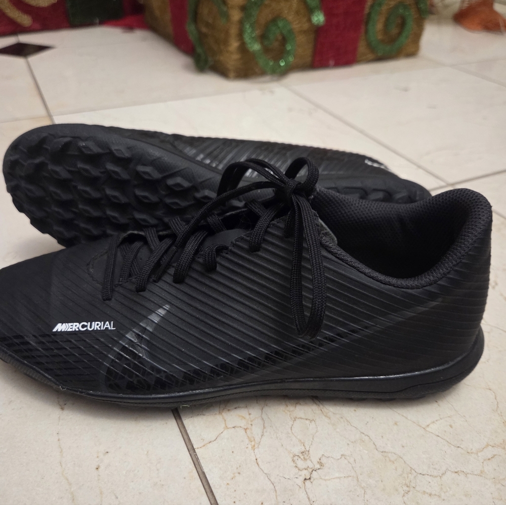 Nike Soccer Mercurial Black Athletic Turf Shoes